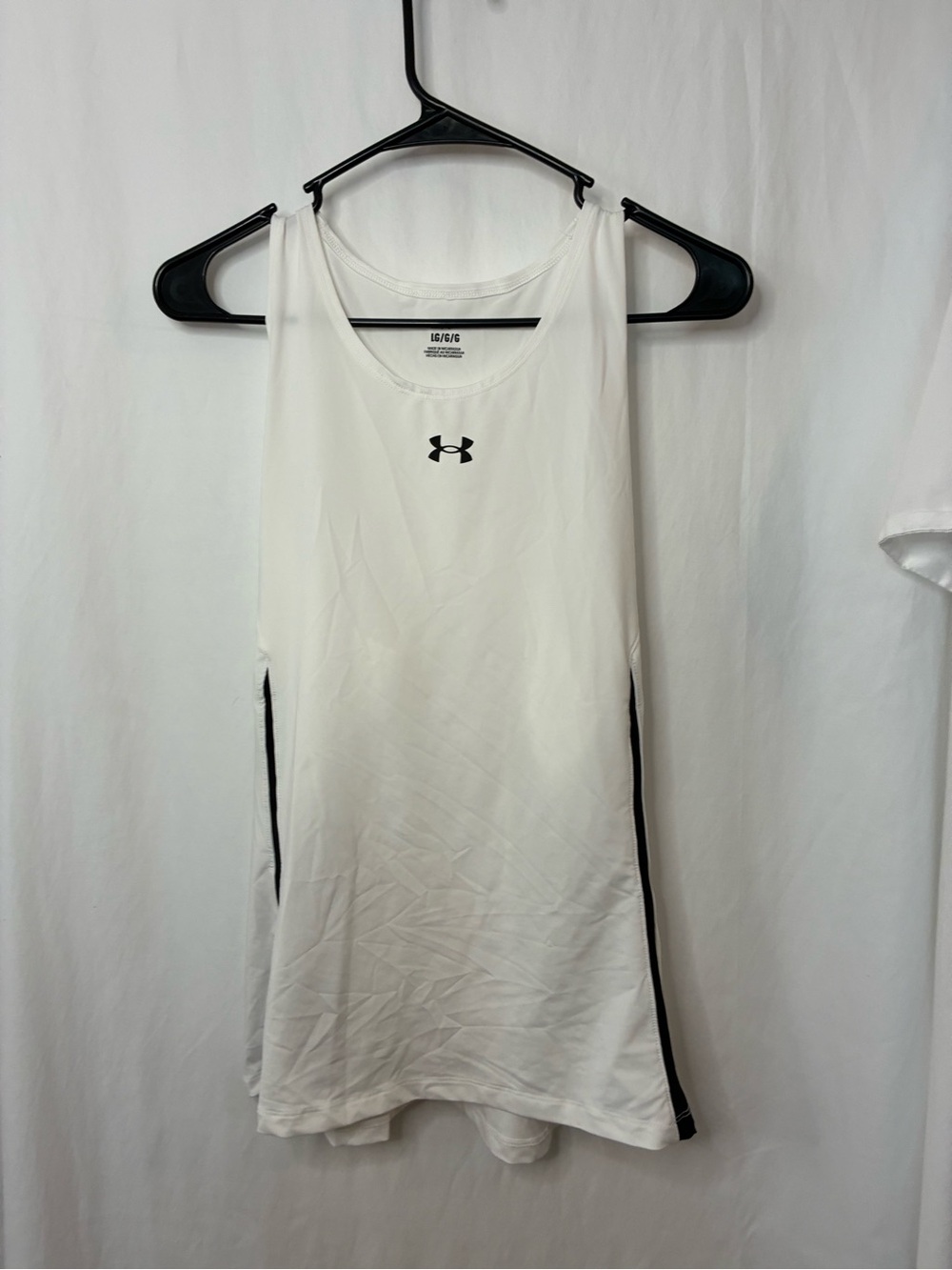 LG White Athletic Tank with Black Trim - Women’s Performance Top